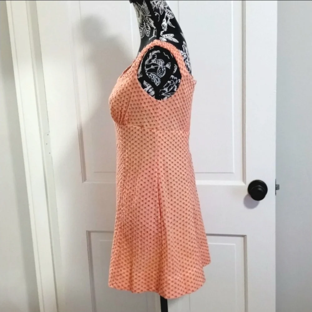 🆕️ 🍑Free People🍑 - Peach/White "Berry Kiss" Off-the-Shoulder Mini Dress - Picture 7 of 16